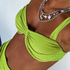 Solid Color Three-Piece Bikini Set – Hot Selling Push-Up Swimwear for Women