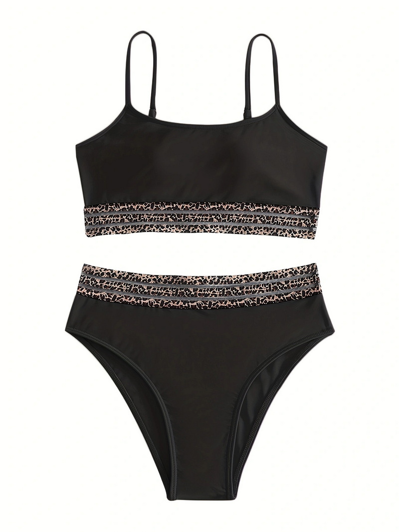 2025 New Western Style Two-Piece Bikini – High Waist Strappy Back Swimwear