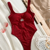 European and American New Hollow Out One-Piece Bikini High Cut Strapless Swimsuit