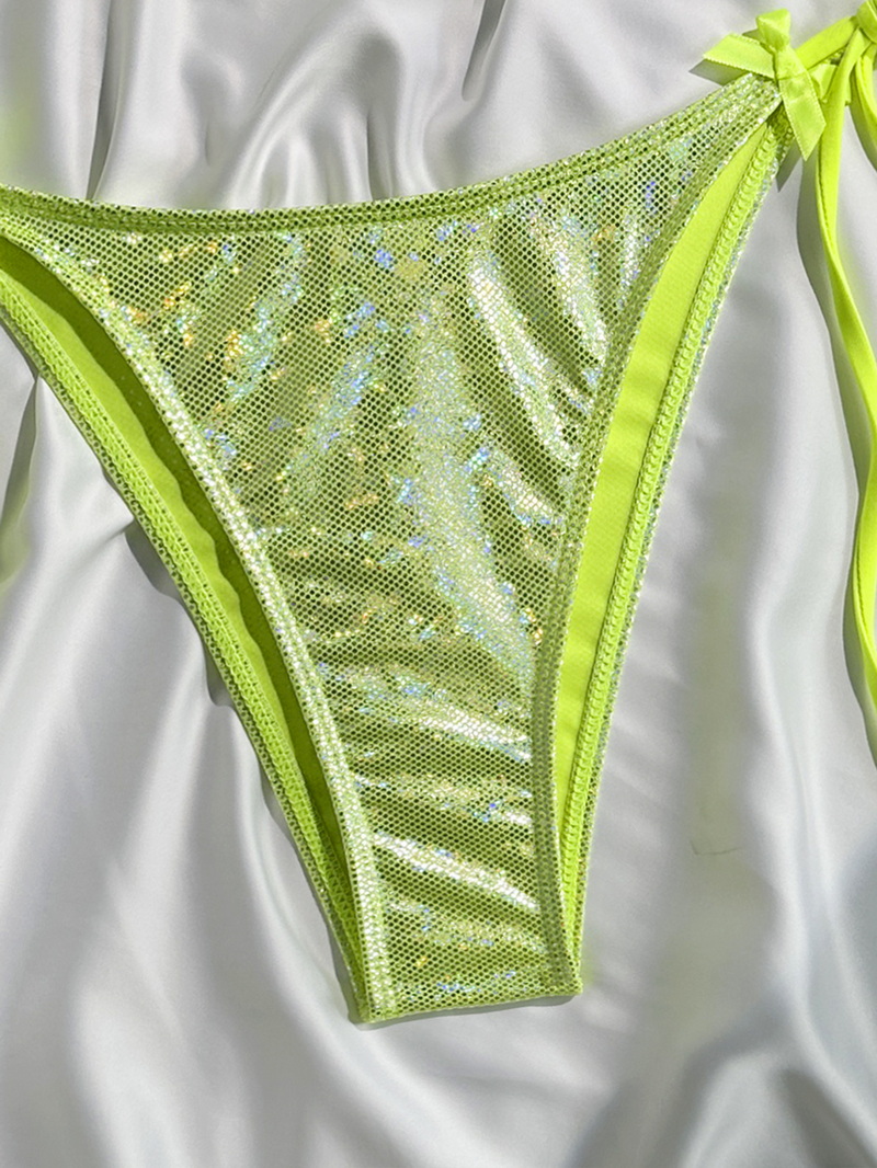 2025 Sexy Solid Color Bow Bikini - Women's Beach Vacation Swimwear_07