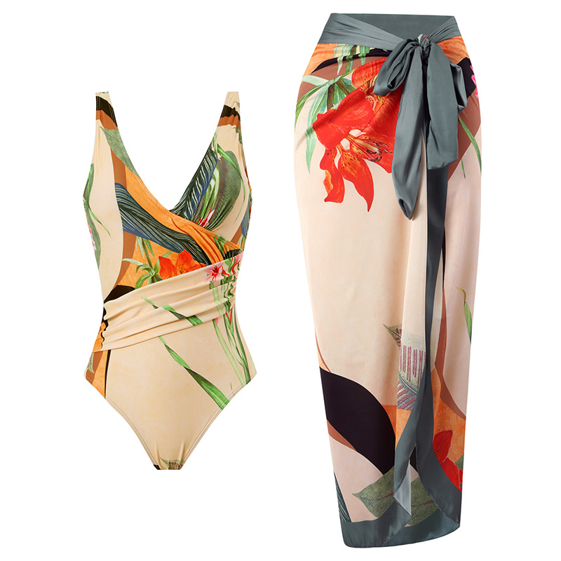 2025 New Printed One-Piece Two-Piece Beach Skirt Multi-Wear Swimwear_04