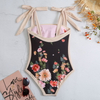 2025 New Moroccan Print One-Piece Sheer Skirt Two-Piece Swimsuit