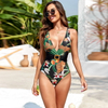 2025 New Printed One-Piece Sheer Skirt Two-Piece Swimsuit