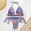 Lace Trim Strap Spliced Bikini Sexy Two-Piece Swimsuit For Women European Style