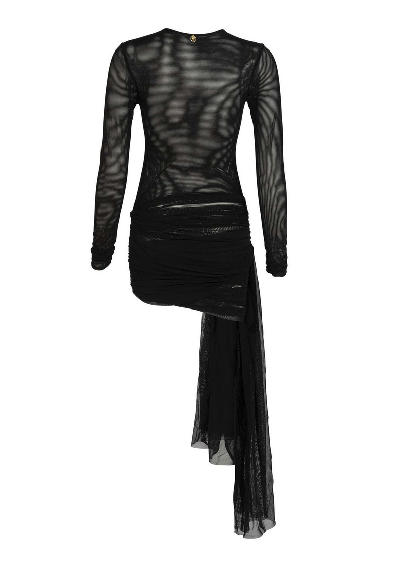 Solid Color Mesh Beach Dress For Women Sexy Two-Color Maxi Dress_05