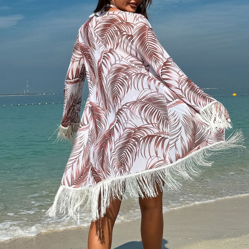 2025 New Women's Bikini Three-Piece Set With Sheer Cover-Up Miami Tassel Swimwear_07