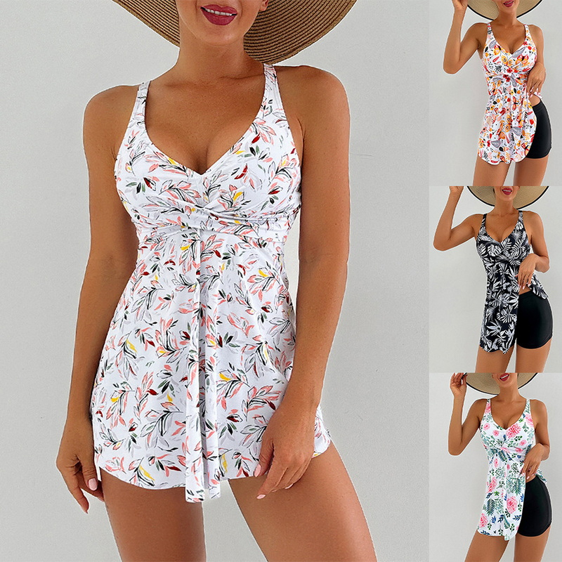 New Western Style Bikini – Sexy Ribbed Bandeau High Cut Twist Front Swimsuit