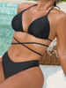 New Solid Color Bikini – Sexy Front Cross Halter Neck Swimsuit