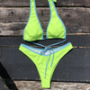 New Western Style Bikini – Solid Color Tie Halter Backless Two-Piece Swimsuit