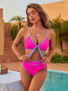 2025 New Color Block Bikini – High Waist Front Tie Two-Piece Swimwear
