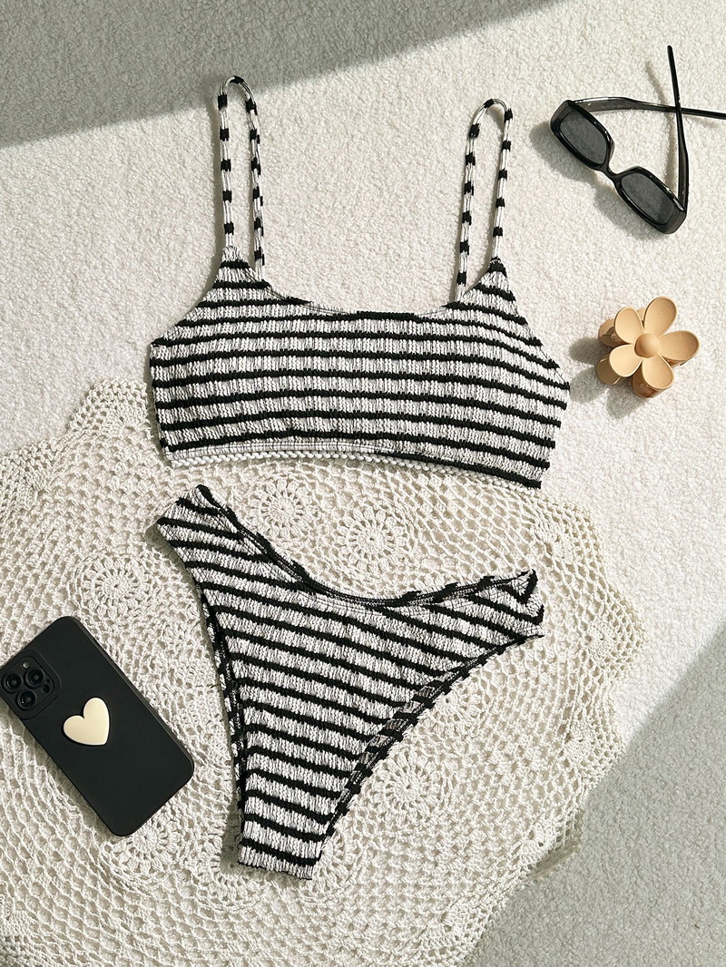 Sexy Striped Ruffle Bikini - INS Style Vacation Swimwear