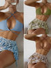 Printed Three-Piece Bikini Set - Includes Cover-Up Women's Swimwear