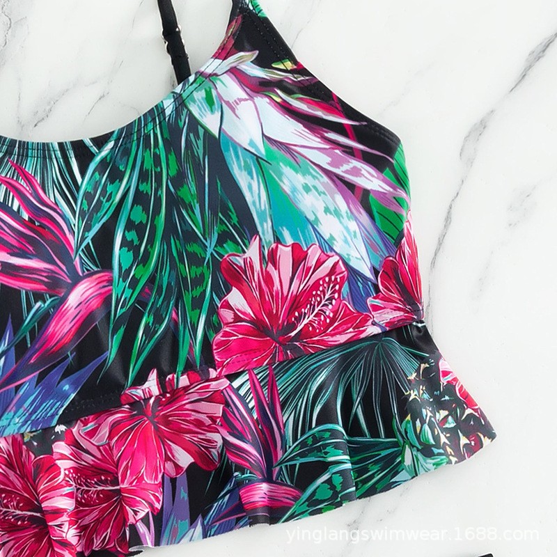 2025 New Two-Piece Swimsuit – High Waist Boyshort Printed Bikini Set