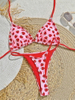 New Western Style Bikini – Strawberry Print Triangle Backless Swimwear for a Slimming Look