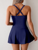 2025 Two-Piece Plus Size Swimsuit - Skirted European Style for Hot Springs