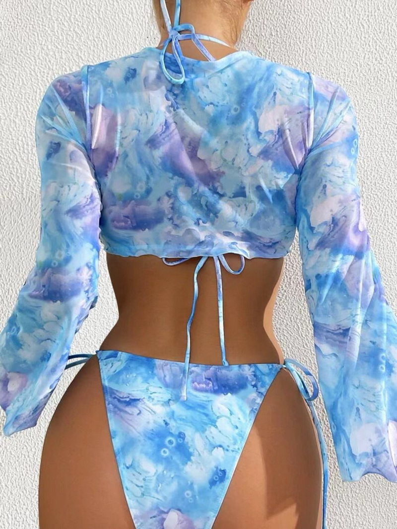 Sexy Three-Piece Cover-Up Bikini Set - Sun Protection Hot Seller