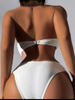 Sexy Solid Color Floral Bandeau Bikini - Women's Beach Swimwear Hot Seller