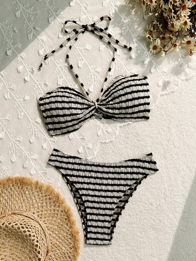 Sexy Striped Two-Piece Bikini - Beach Vacation Women's Swimwear