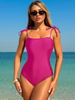 2025 Solid Backless Tie One-Piece Bikini For Women Sexy Beachwear
