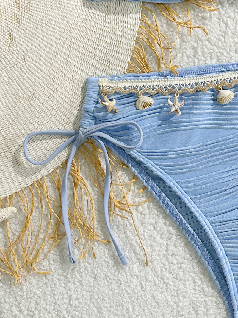 2025 Strapless Shell Bikini For Women Solid Color European Vacation Style_22