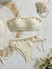 2025 Strapless Shell Bikini For Women Solid Color European Vacation Style