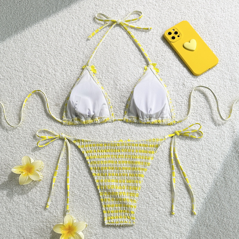 2025 Sexy Ruched Bikini Swimwear For Women Sanya Beach Vacation Ins Style