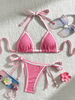 Solid Color Ins Style Bikini Swimwear For Women Sexy Beachwear