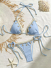 2025 New European and American Style Women's Tie-Back Halter Triangle Bikini – Elegant and Sexy Beach Swimwear for Hot Springs