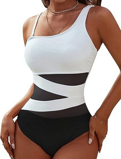2025 New European One-Piece Swimsuit With Sexy Bikini Cover-Up