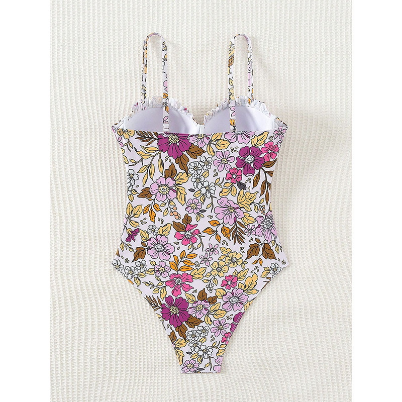 2025 Digital Print One-Piece Swimsuit With Strappy Bow Design_13