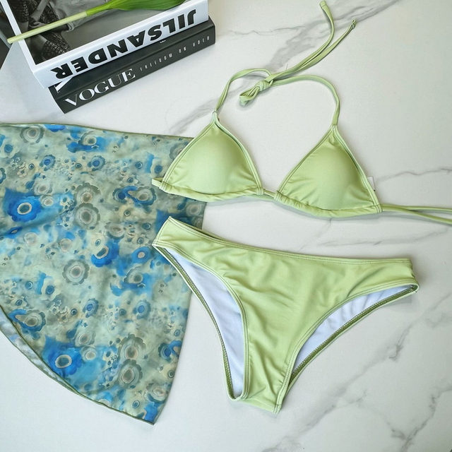 Sexy Three-Piece Bikini Set - Pure Desire Beach Swimwear Hot Seller