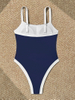 2025 New European One-Piece Swimsuit With Sexy Tight Bandeau In Solid Color