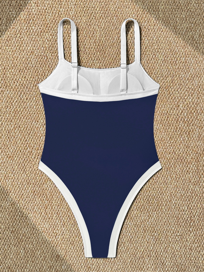 2025 New European One-Piece Swimsuit With Sexy Tight Bandeau In Solid Color