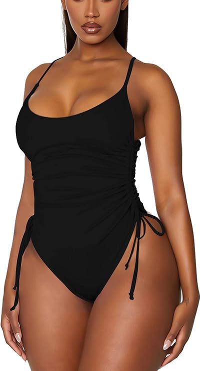 2025 New European One-Piece Swimsuit With Sexy Deep V Straps And Tummy Control