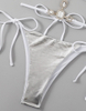 2025 New Fashion European Bikini With Sexy PU Diamond Accents Two-Piece Swimsuit