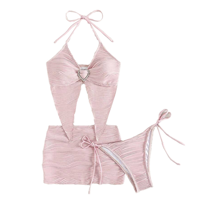 New Hot-Selling 3-Piece High-Waisted Bikini Set - Sexy, Tummy Control Swimsuit for Women_04