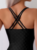 New Western Style One-Piece Swimsuit – Solid Color Ruched Modest Swimwear