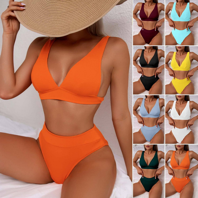 2025 New High-Waisted Bikini Set Hot Sale Sexy Two-Piece Swimsuit for Women