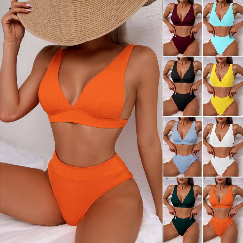 2025 New High-Waisted Bikini Set Hot Sale Sexy Two-Piece Swimsuit for Women