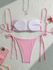 2025 Sexy Solid Color Bikini - Shell Edge Tie-Up Women's Swimwear