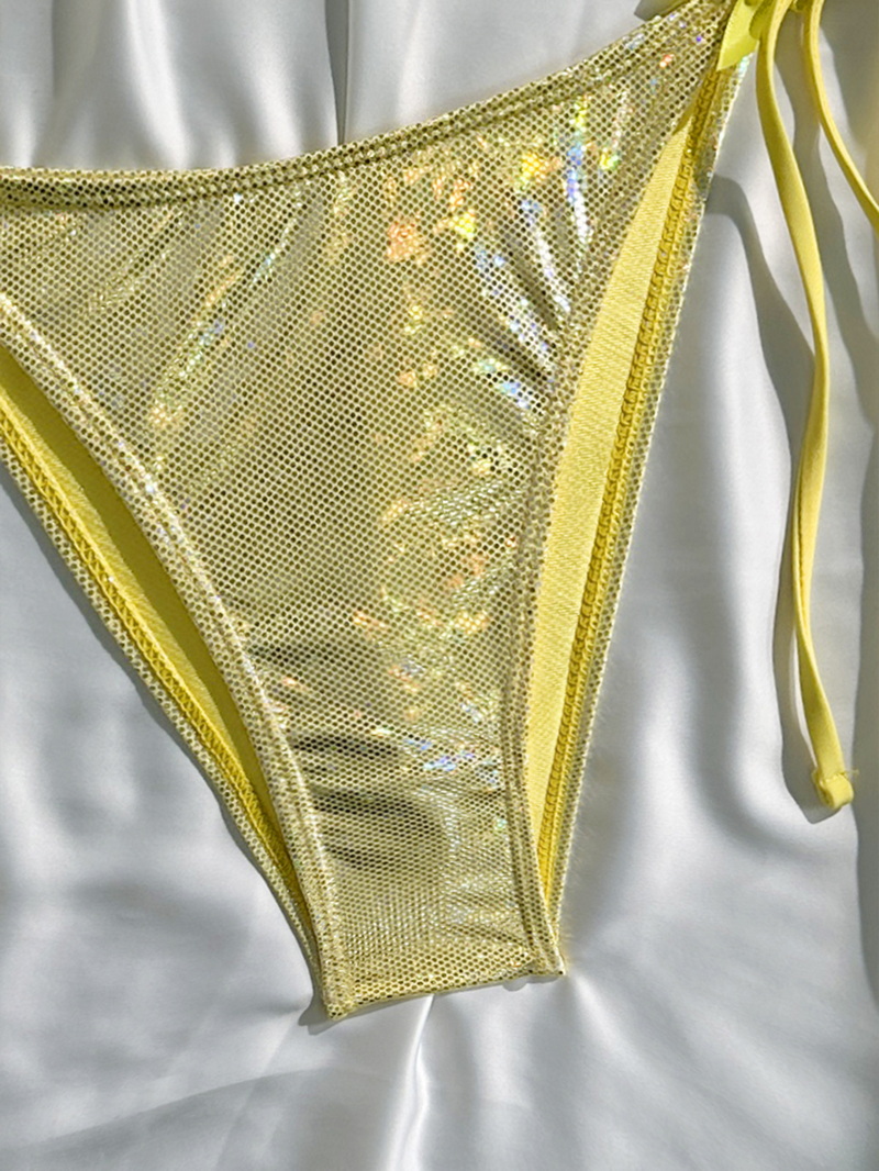 2025 Sexy Solid Color Bow Bikini - Women's Beach Vacation Swimwear