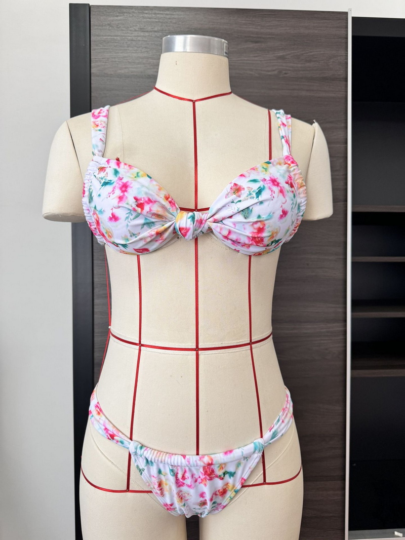 Floral Print Tie-Up Backless Bikini Two-Piece For Women European New_13