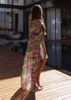 Printed Beach Skirt Three-Piece Set Striped Sexy Backless Bikini Export