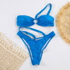Fashion Design Solid Color Sexy Glossy Nylon Bikini Two-Piece Export