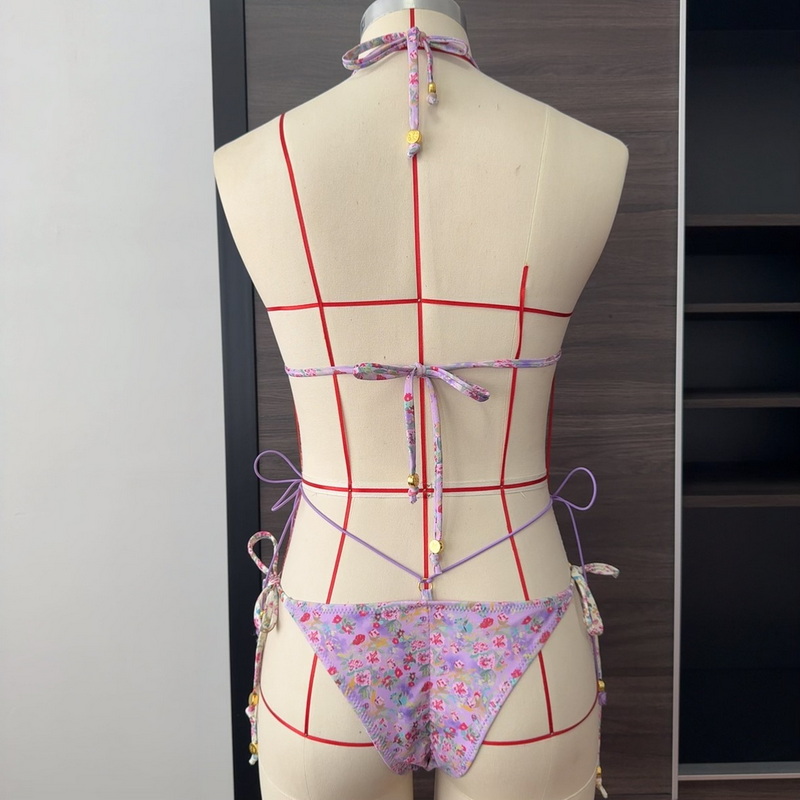 New Print Patchwork Butterfly Bikini &ndash; Sexy Tie Two-Piece Swimsuit with Bead Details_03