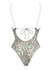 New Sexy Deep-V One-Piece Swimsuit – Summer Print Tie-Back Backless Swimsuit for Women