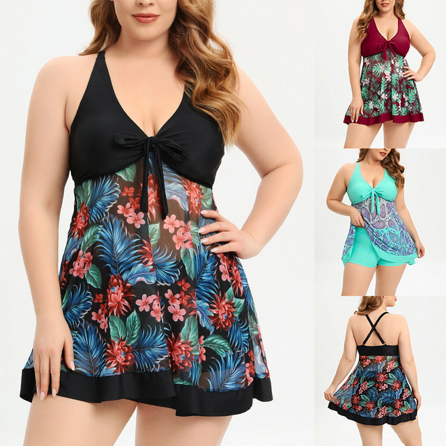 New European Big Size Women's Bikini Swimwear with Boyshorts