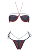 Sexy Printed Underwire Bikini With Halter Strap Two-Piece Swimsuit For Women