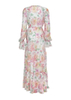 Floral Print Long Beach Dress For Women With Tie Straps Loose Fit Design