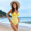 2025 New European Solid Lace One-Piece Swimsuit Hot-Selling Swimwear